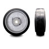 Service Caster 8" x 3" Rubber Tread on Cast Iron Keyed Drive Wheel - 28mm Bore - SCC-RSS830-28MM-KW-2SS